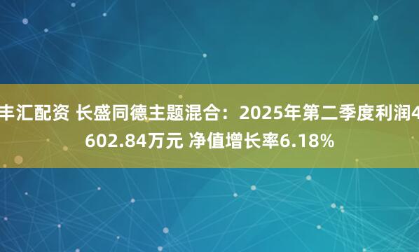 丰汇配资 长盛同德主题混合：2025年第二季度利润4602.84万元 净值增长率6.18%