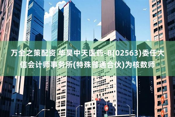 万全之策配资 华昊中天医药-B(02563)委任大信会计师事务所(特殊普通合伙)为核数师
