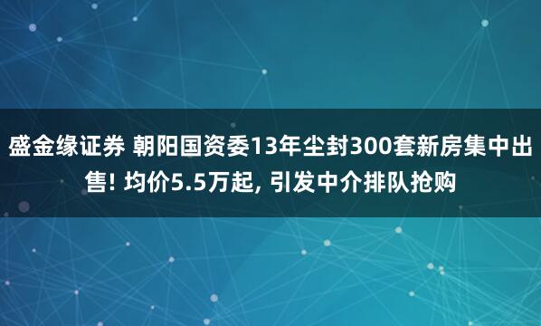 盛金缘证券 朝阳国资委13年尘封300套新房集中出售! 均价5.5万起, 引发中介排队抢购