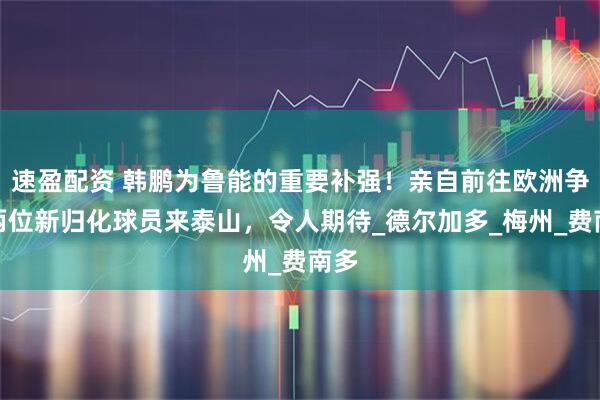 速盈配资 韩鹏为鲁能的重要补强!亲自前往欧洲争取两位新归化球员来泰山,令人期待_德尔加多_梅州_费南多